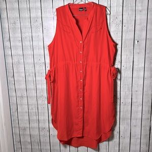 Cruel button front sleeveless shirt dress size xxl